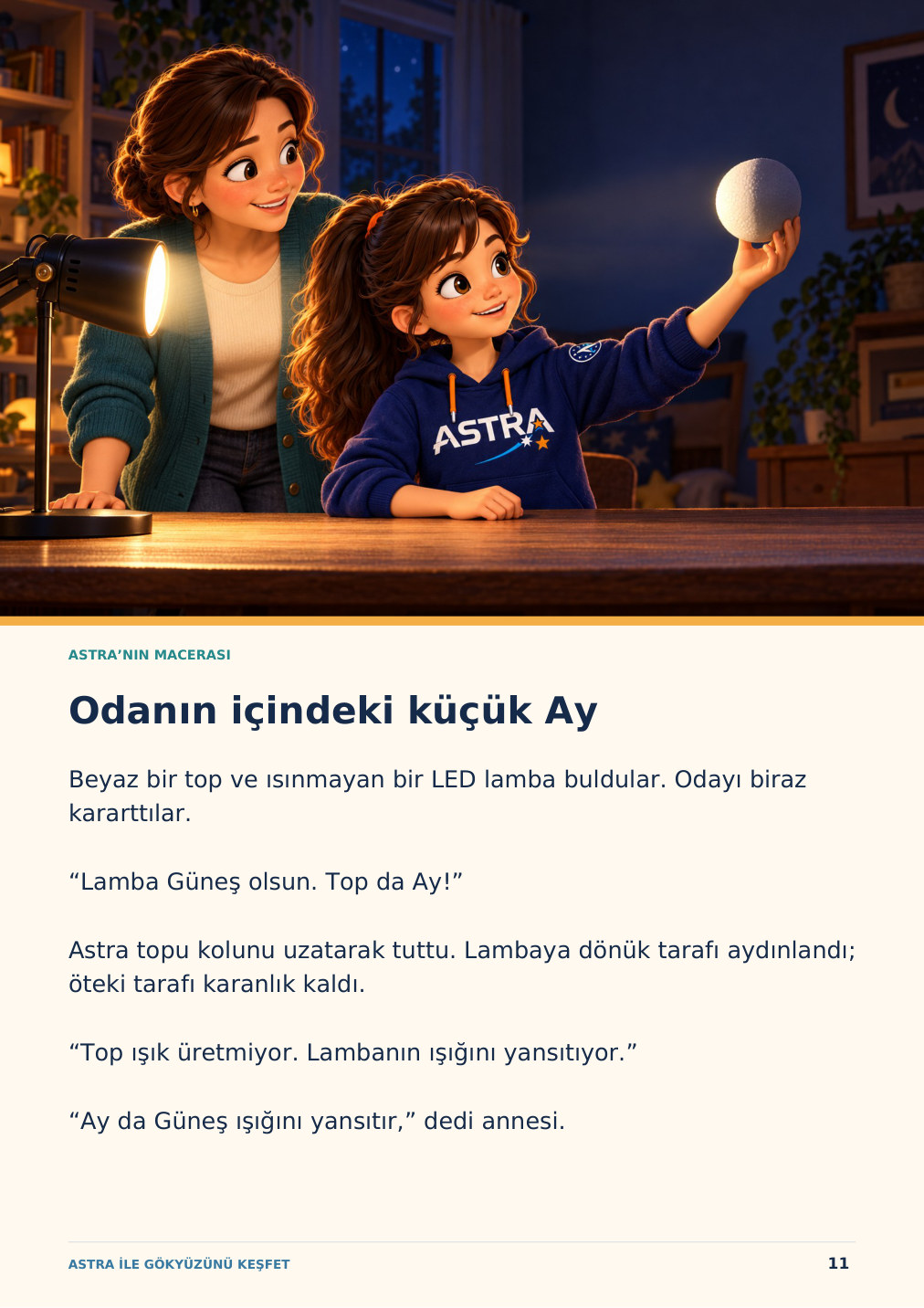 Ay kitabından bilimsel keşif sayfası