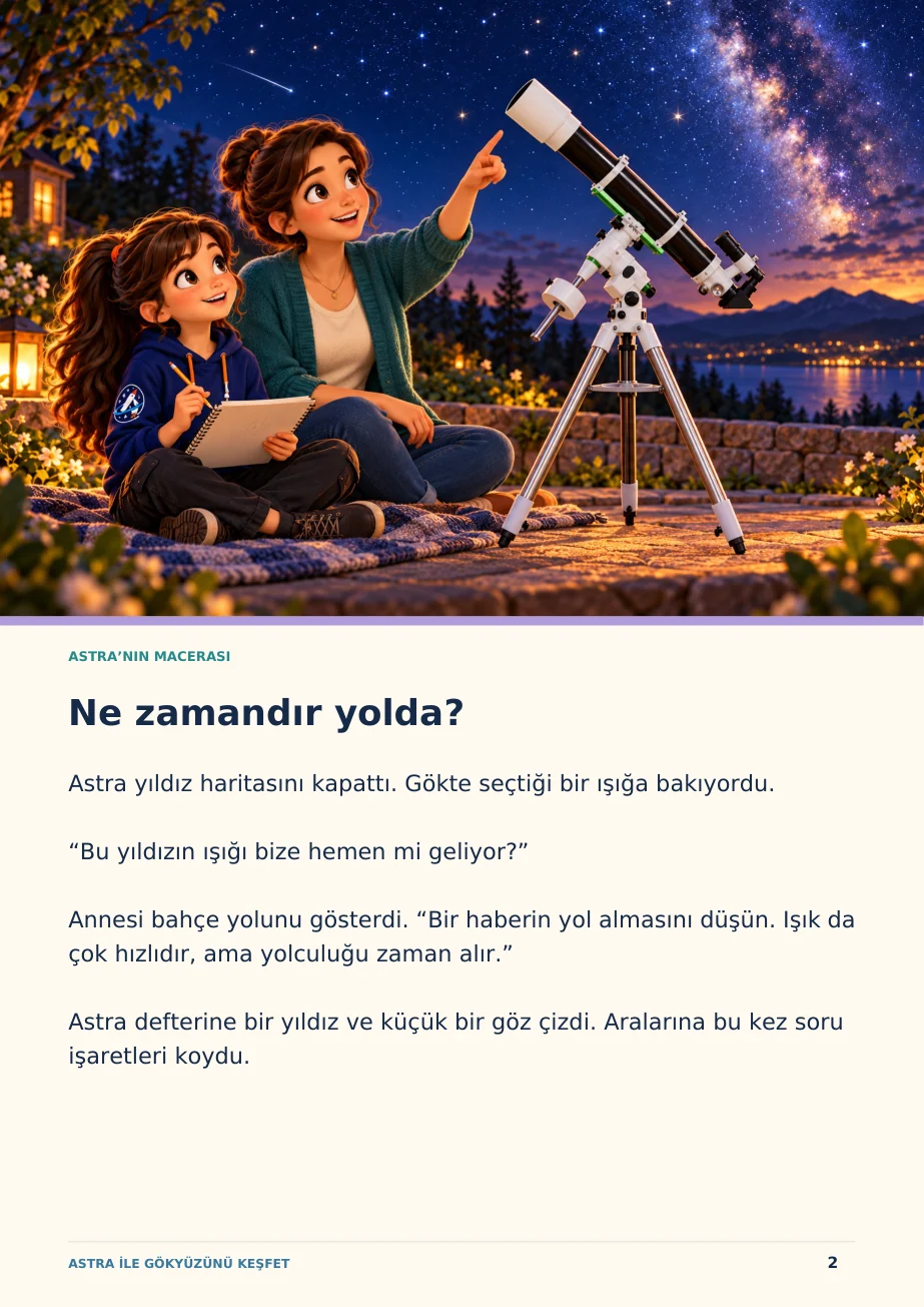 Işığın Uzun Yolculuğu kitabından resimli sayfa