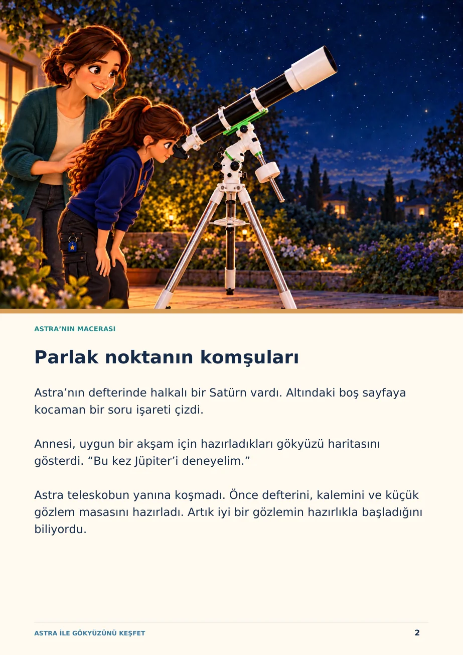 Jüpiter’in Küçük Dostları kitabından resimli sayfa