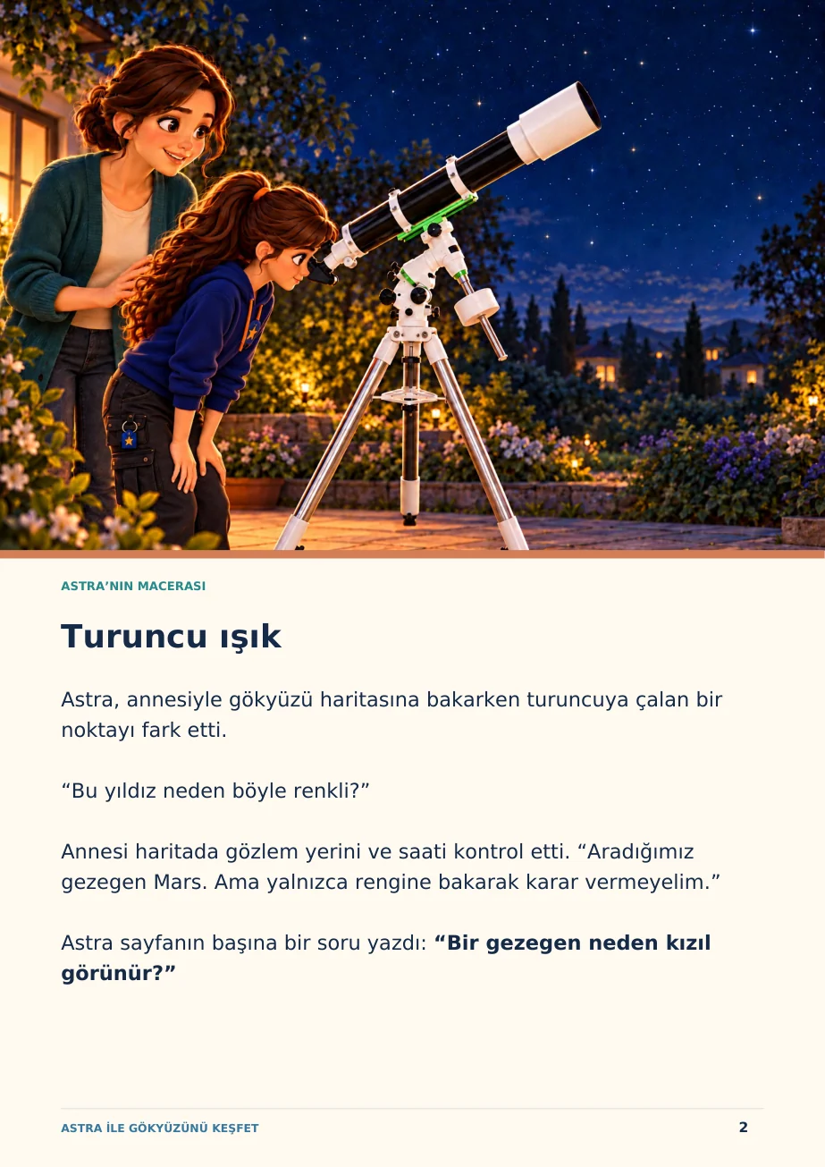 Kızıl Gezegen kitabından resimli sayfa