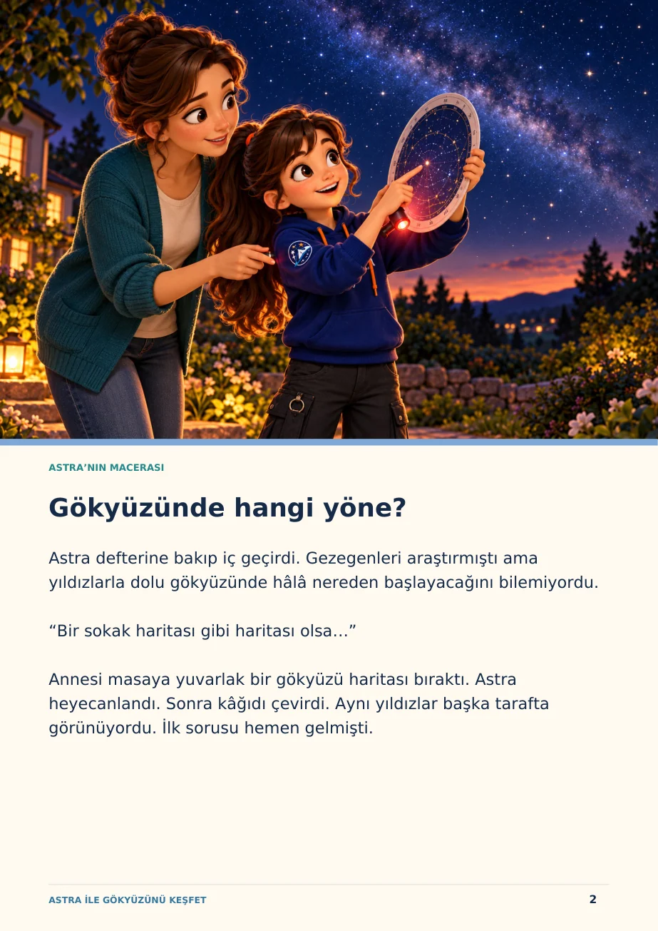 Yıldızların Haritası kitabından resimli sayfa